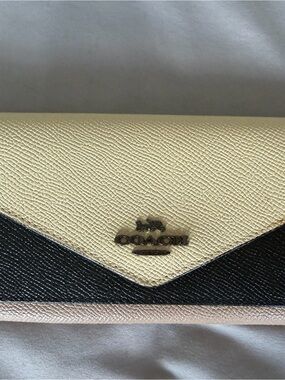 Coach Colorblock Envelope Wallet - Cream, Black & Blush Pink